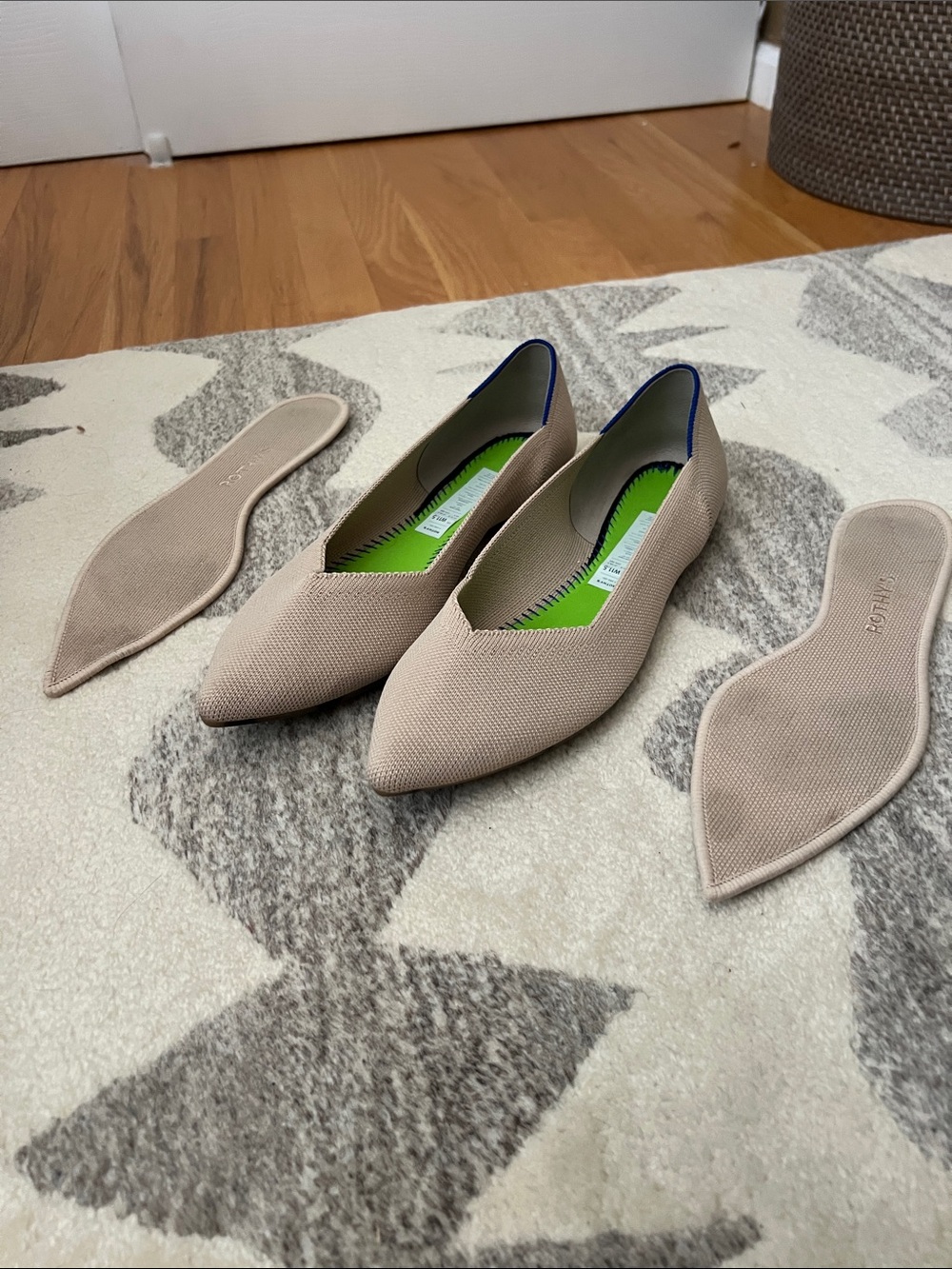 Rothy's Pointed Knit Flat in Ecru - Picture 5 of 5